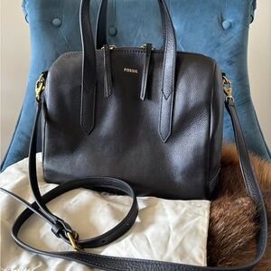 Fossil Black Leather Women's Bag